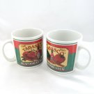 Tabasco Soup Mugs Seafood Gumbo Crawdad Stew Tea Cocoa Ceramic 14oz ~ Set of 2