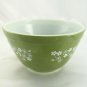 Pyrex 401 Avocado Bowl Spring Blossom Vintage 1.5 Pt Serving ~ Made in the USA