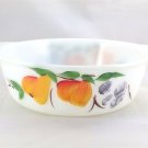 Fire King 447 Hand Painted Fruit Design 1½ Qt Casserole Serving Bowl Tab Handles