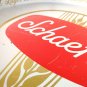 Vintage Schaefer Tip Tray 13" Barkeep Waitress Serving White Red Gold Metal