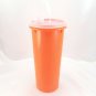 Tupperware 262 Orange Pitcher Tumbler & Sheer Tupper Seal 603 Lid w/ Flip Top