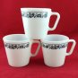 Pyrex 1410 Coffee Cups Vintage Old Town Blue ~ Set of 3 ~ Made in the USA