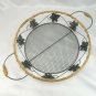 Deep Dish Pie Basket Carrier Metal Maple Leaves & Rattan 10" x 2"