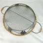 Deep Dish Pie Basket Carrier Metal Maple Leaves & Rattan 10" x 2"