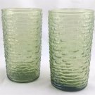 Soreno Pattern Avocado Green Textured 10 oz Glasses - Set of 2
