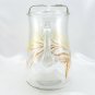 Libbey Golden Wheat Pitcher Ribbed Handle Vintage 2qt Pressed Glass with Ice Lip