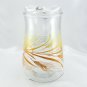 Libbey Golden Wheat Pitcher Ribbed Handle Vintage 2qt Pressed Glass with Ice Lip