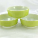 Federal Bevel Bottom Cereal Bowls Olive Green Milk Glass Vintage Made in the USA