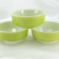 Federal Bevel Bottom Cereal Bowls Olive Green Milk Glass Vintage Made in the USA