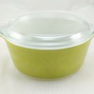 Pyrex 472 Olive Green Vintage 1½ Pint Casserole w/ 470-C Lid ~ Made in the USA