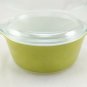 Pyrex 472 Olive Green Vintage 1½ Pint Casserole w/ 470-C Lid ~ Made in the USA