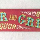 Bar and Grille Beer Liquor Painted Wooden Tavern Sign by Yorkraft of York PA