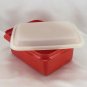 Tupperware 1254 Paprika Ice Cream Keeper w/ 1255 Sheer Lid ~ Made in the USA