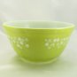 Pyrex 402 Green Bowl Spring Blossom Vintage 1.5 Qt Serving ~ Made in the USA