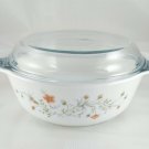 Pyrex England Emily Dish 8" Spring Garden Vintage 1986 w/ Blue Tint 29C Lid