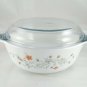 Pyrex England Emily Dish 8" Spring Garden Vintage 1986 w/ Blue Tint 29C Lid