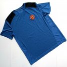 Manchester United T-shirt Jersey Royal Blue & Black Iron On Logo Patch Size XL