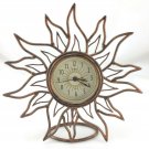 Sunburst Tabletop Metal Clock Art Deco Styling Timex Face w/ Youngtown 12888STA