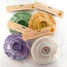 Paper Garden Lanterns Battery Operated Yellow Green Purple White ~ Set of 4