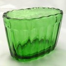 Vase Mate Dark Green Depression Glass Vintage Oval Scalloped Edge Desk Dish Vase