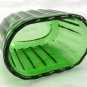 Vase Mate Dark Green Depression Glass Vintage Oval Scalloped Edge Desk Dish Vase