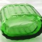 Vase Mate Dark Green Depression Glass Vintage Oval Scalloped Edge Desk Dish Vase