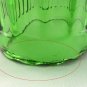 Vase Mate Dark Green Depression Glass Vintage Oval Scalloped Edge Desk Dish Vase