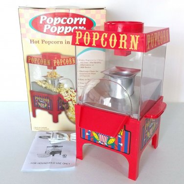 Tabletop Carnival Cart Popcorn Popper H53001 Vintage 2005 Hot Air Operated