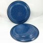 Enamelware Camper RV Backpack COBALT BLUE Graniteware Speckled Steel Plates 8&Acirc;&frac12;"