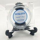 Zeigler's Sausage Glass Ashtray Seasoned to Please Square Promotional