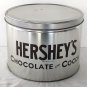 Hershey's Chocolate and Cocoa Silver Candy Tin 10" Round x 7.5" Tall ~ EMPTY