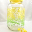 Anchor Hocking Sun Tea Beverage Spout Dispenser Spring Spatter Yellow Green
