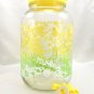 Anchor Hocking Sun Tea Beverage Spout Dispenser Spring Spatter Yellow Green