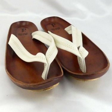 Vero Cuoio Footbed Leather Sole Sandals Flip Flop Style Vibram Bottom Size 43