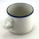 Dansk CONCERTO Porcelain Mug 8oz w/ Double Blue Top Stripes