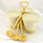 Vintage Tupperware 757 Condiment Caddy Harvest Gold & Almond Complete w/ Spoons