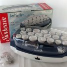 SUNBEAM FastSetter Hot Roller Curling Set w/ 20 Rollers in 3 Sizes & Clip Pins