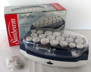 SUNBEAM FastSetter Hot Roller Curling Set w/ 20 Rollers in 3 Sizes & Clip Pins