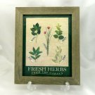 Fresh Herbs From The Garden Wall Hanging w/ Green Washed Tint Wood Frame