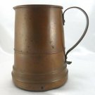 Copper Colonial Tankard Style Pitcher Vintage 2 Quart w/ Hammered Coat of Arms