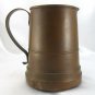 Copper Colonial Tankard Style Pitcher Vintage 2 Quart w/ Hammered Coat of Arms