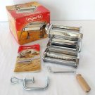 Imperia Pasta Maker Machine SP150 w/ Clamp Lock Dial Wood Handle & Instructions
