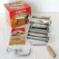 Imperia Pasta Maker Machine SP150 w/ Clamp Lock Dial Wood Handle & Instructions