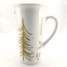 Starbucks 2014 Holiday Travel Tumbler Gold Christmas Tree w/ Push-in Lid