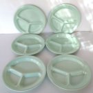 King-Line Melamine Divided Plates #103 Mint Green 3 Compartment 10¾" - Set of 6