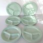 King-Line Melamine Divided Plates #103 Mint Green 3 Compartment 10&Acirc;&frac34;" - Set of 6