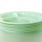 King-Line Melamine Divided Plates #103 Mint Green 3 Compartment 10&Acirc;&frac34;" - Set of 6