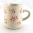 I Love Lucy Stoneware '50s Diner Style Glazed Heavy Coffee Tea Cocoa Mug 10oz