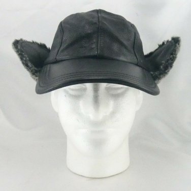 Wilsons Leather Baseball Style Cap Hat w/ Faux Fur Lined Earflaps Size L/XL