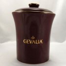 Gevalia Coffee Tea Canister Dark Burgundy Ceramic Airtight w/ Gold Trim